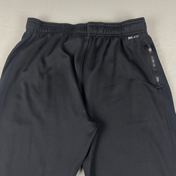 Nike Dri Fit Sweatpants Mens Size Large L Black Polyester Zip Cuff Performance - Picture 16 of 16